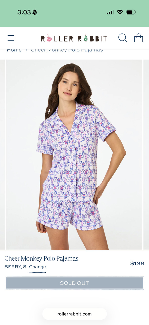 Roller Rabbit Cheer pajamas - Picture 2 of 3